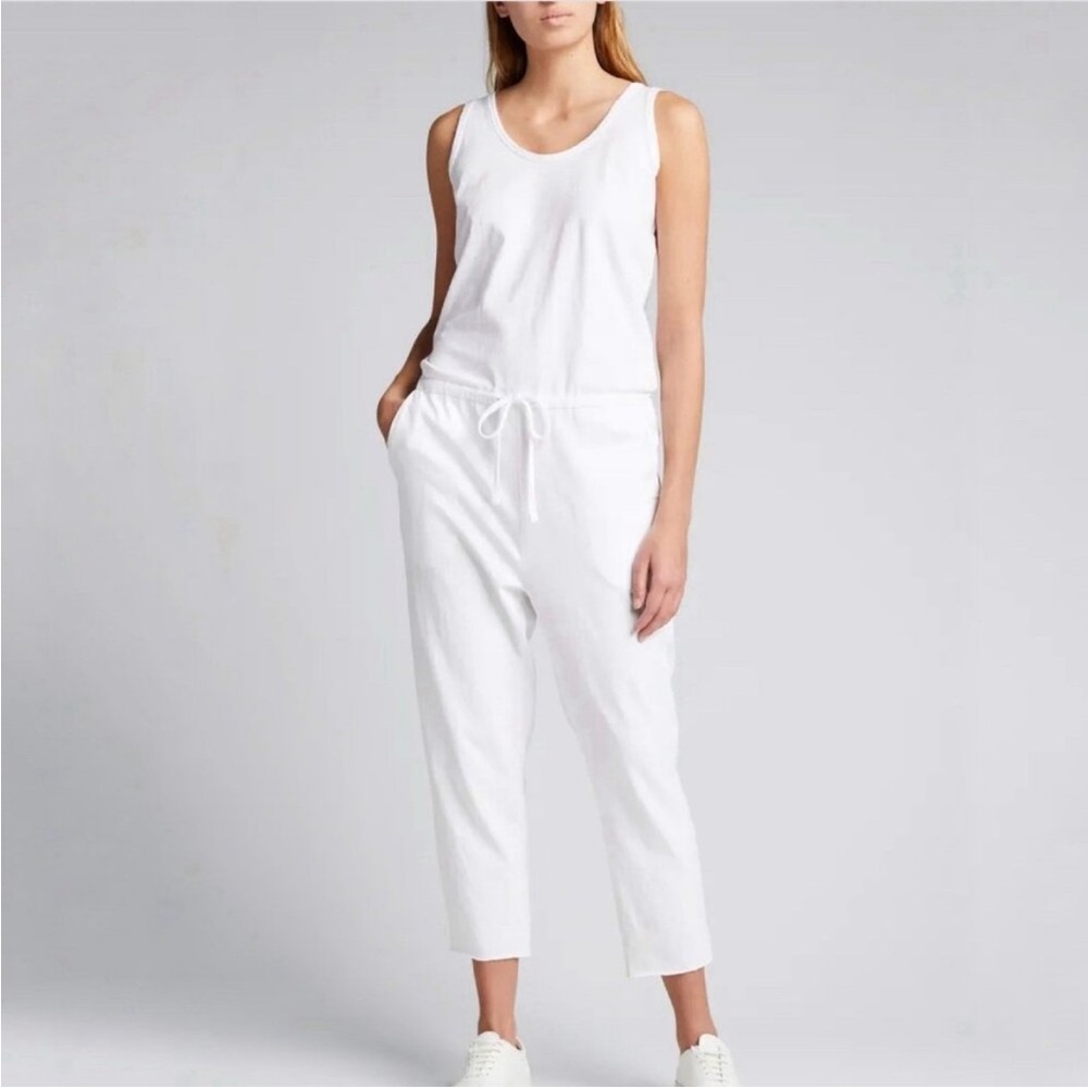 Frank & Eileen cotton long jumpsuit size medium pure white cozy heritage jersey